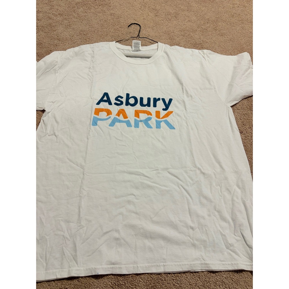 Fruit of the Loom Asbury Park NJ Graphic T-Shirt Mens XL White HD Cotton Tee